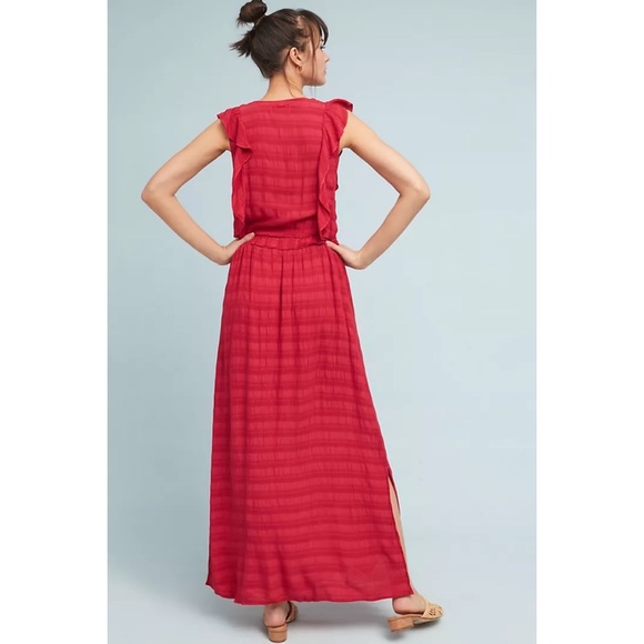 Michael Stars Plisse Flutter-Sleeve Maxi Dress - Picture 3 of 10
